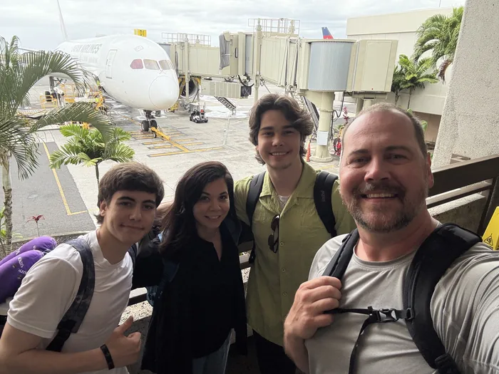 The Wall family travelling together