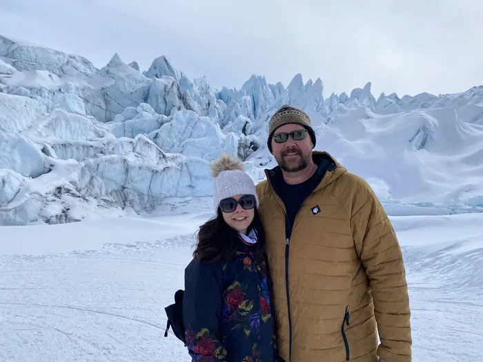 Doug and Gina Wall at a glacier in Alaska